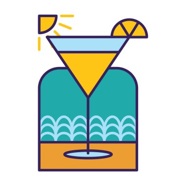 Kokteyl Düz Vektör Simgesi