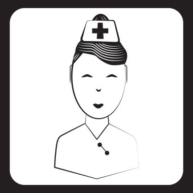 Hemşire simgesi, vektör illüstrasyonu