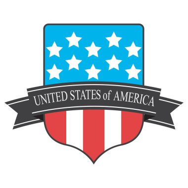 ABD sembolü, renkli vektör illüstrasyonu