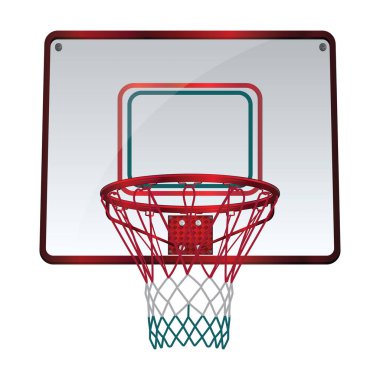 Basketbol ikonu, renkli vektör illüstrasyonu