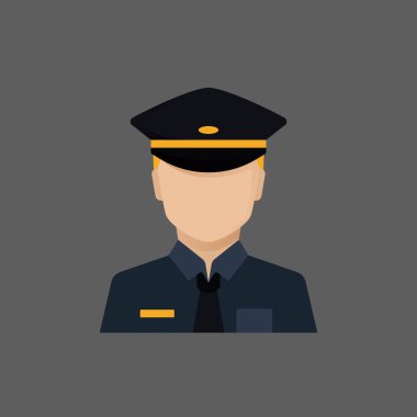 Beyaz arka planda izole edilmiş polis ikonu. vektör illüstrasyonu