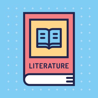 Edebiyat ders kitabı biçimlendirilmiş vektör illüstrasyonu