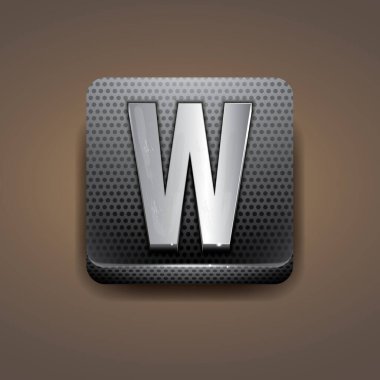 Vektör alfabesi. w harfi.