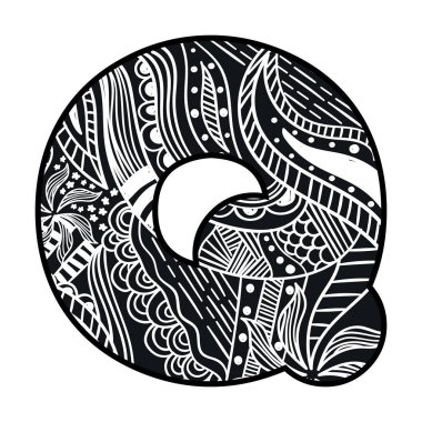 Q harfi, vektör illüstrasyonu