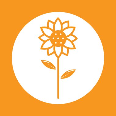 Ayçiçeği düz simgesi, vektör illüstrasyonu