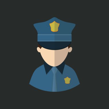 Beyaz arka planda izole edilmiş polis ikonu. askeri sembol vektör illüstrasyonu.