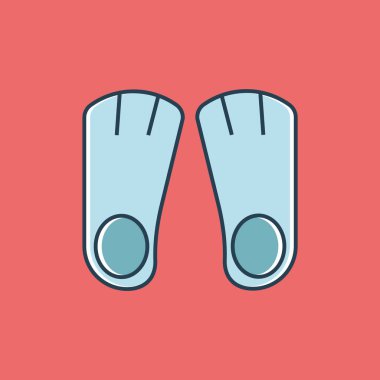 Yüzen yüzgeçler simgesinin vektör çizimi