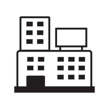 Ofis binası, tasarım vektörü illüstrasyonu