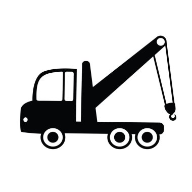 Beyaz arkaplanda kamyon simgesi izole edildi