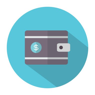 Para ikonlu cüzdan. düz dizayn biçimi 10