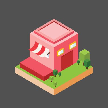 Isometric depolama düz simgesi, vektör illüstrasyonu