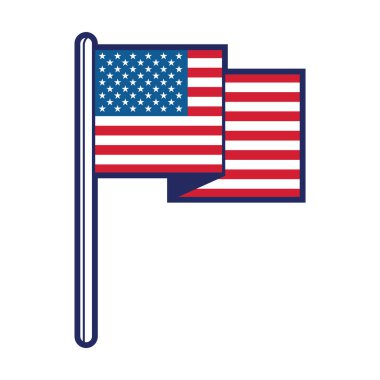 Amerikan bayrak ikonu vektör illüstrasyonu