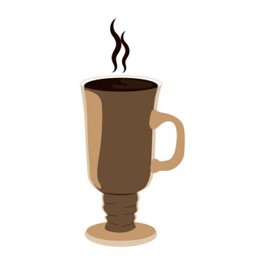 sıcak kahve fincanı düz simgesi, vektör illüstrasyon düz simgesi, vektör illüstrasyonu