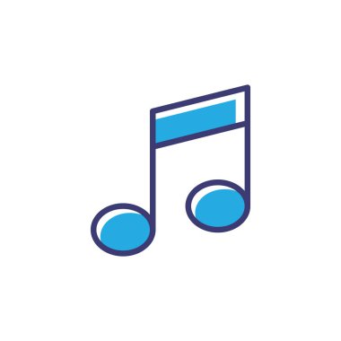 müzik nota simgesi, vektör illüstrasyonu