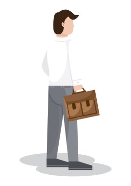 Evrak çantası simgesi vektör illüstrasyon grafik tasarımlı iş adamı