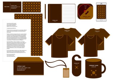 Şirket kimlik tasarımları, biçimlendirilmiş vektör illüstrasyonu