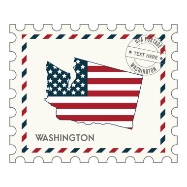 Üzerinde Amerika Birleşik Devletleri bayrağı resmi olan posta pulu