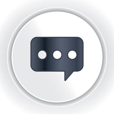 Konuşma balonu düz simgesi, vektör illüstrasyonu