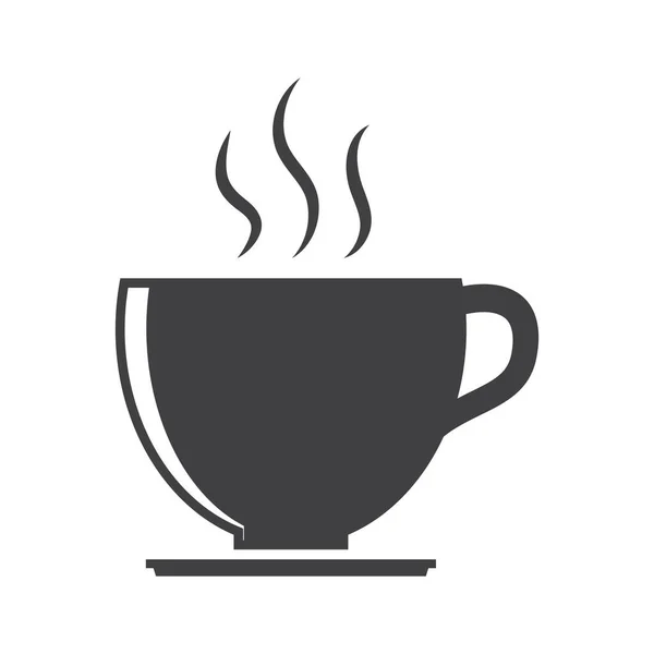 Kahve Fincanı Simgesi Düz Simge Vektör Illüstrasyonu — Stok Vektör