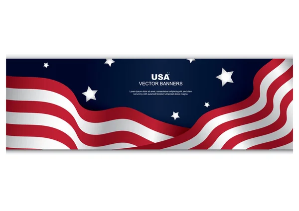 Amerikan Bayrakları Vektör Illüstrasyonu — Stok Vektör