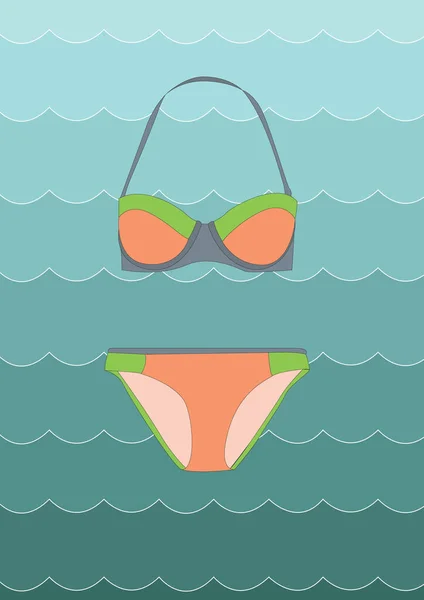 Bikini Stilisierte Vektorillustration — Stockvektor