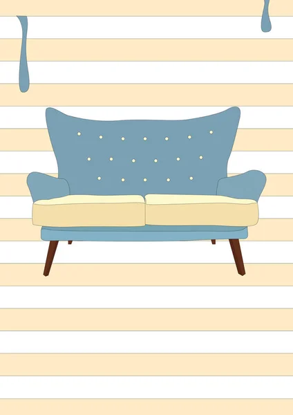 Sofa Design Vektor Illustration — Stockvektor