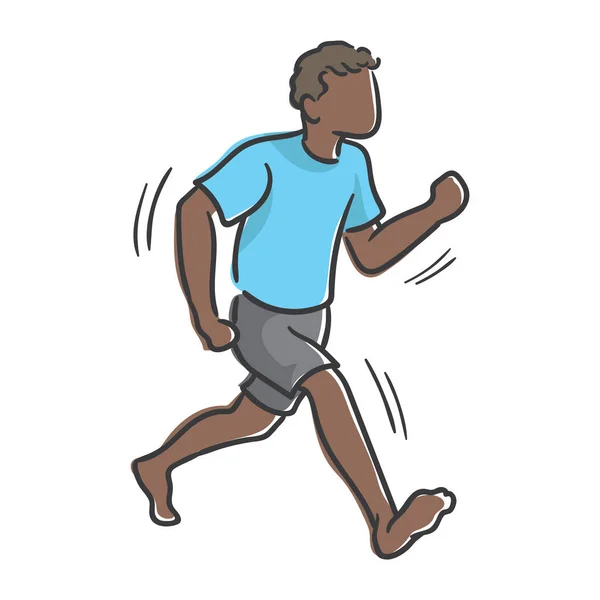 Hombre Corriendo Icono Dibujos Animados Vector Ilustración Diseño Gráfico — Vector de stock