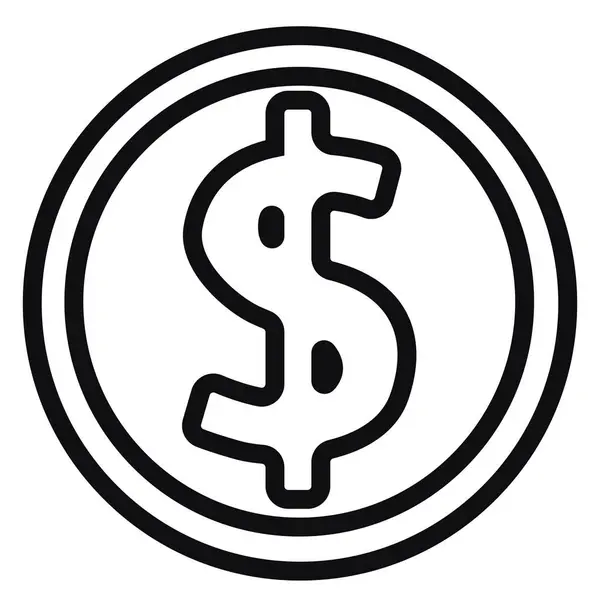 Moneda Dólar Diseño Vector Ilustración — Vector de stock