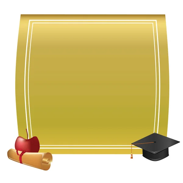 Πλαίσιο Αποφοίτησης Επίπεδη Εικονίδιο Διανυσματική Απεικόνιση — Διανυσματικό Αρχείο