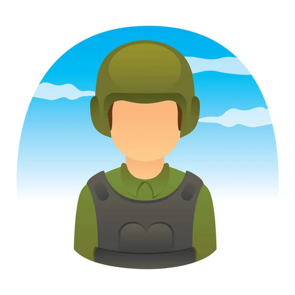 Soldat Flache Ikone Vektorillustration — Stockvektor