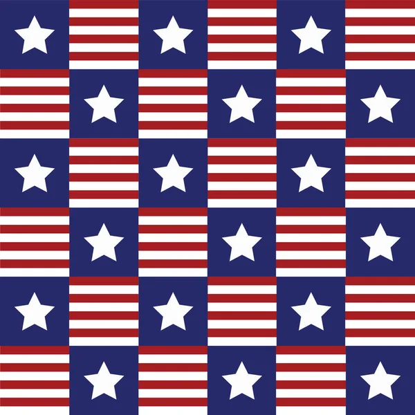 Patrón Sin Costuras Con Bandera Americana — Vector de stock