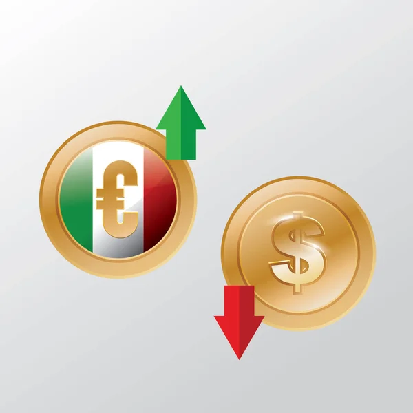 Euromünze Und Yen Zeichen Vektorillustration — Stockvektor