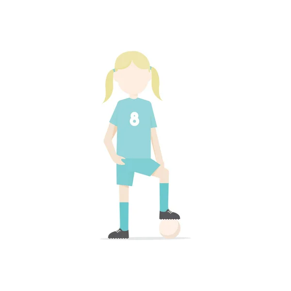 Vector Illustration Cute Soccer Player — Stock Vector