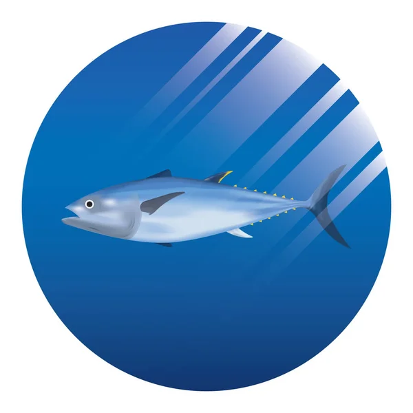 Icono Plano Pescado Ilustración Vectorial — Vector de stock