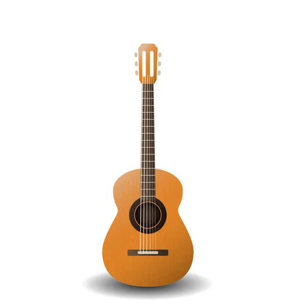 Guitarra Acústica Isolada Sobre Fundo Branco — Vetor de Stock