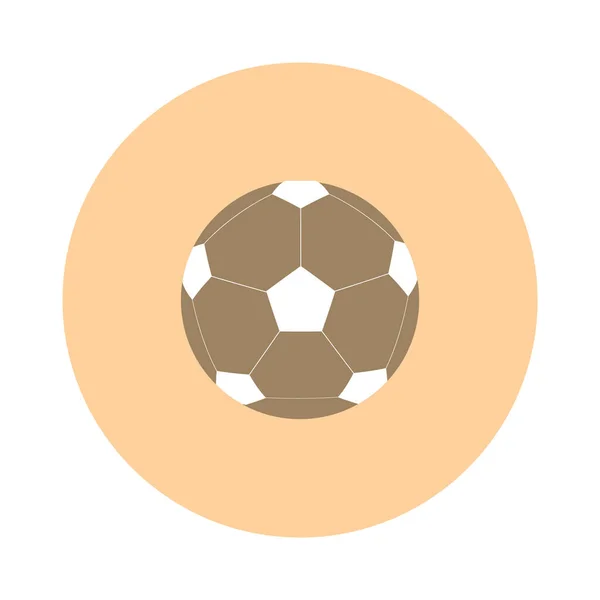 Fotboll Boll Ikon Platt Färg Cirkel Stil Vektor Illustration — Stock vektor