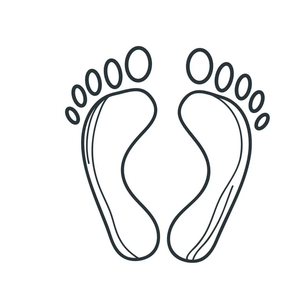 Foot Print Flat Icon Vector Illustration — 스톡 벡터