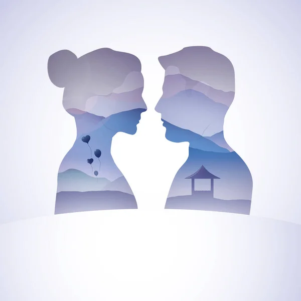 Illustration Vectorielle Couple Femmes — Image vectorielle