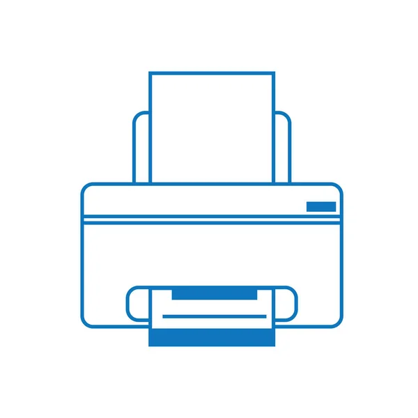 Printer Platte Pictogram Vector Illustratie — Stockvector