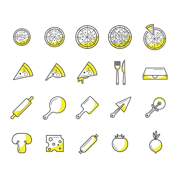 食物和厨房图标的病媒集 — 图库矢量图片