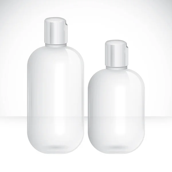 白色空白包装化妆品瓶 用于品牌模拟 孤立于灰色背景 3D渲染 — 图库矢量图片