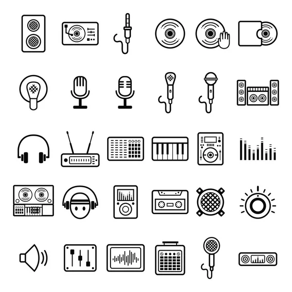 Illustration Vectorielle Icônes Musicales — Image vectorielle