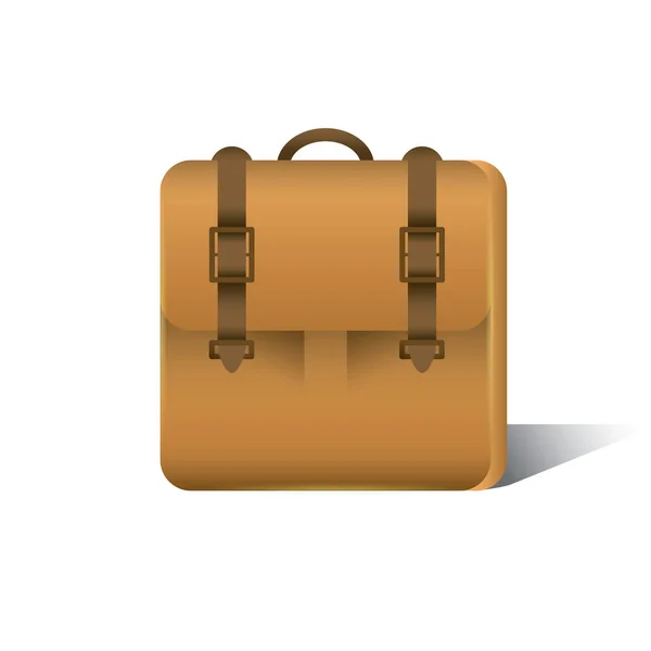 Vector Image Plain Brown Briefcase — Stock Vector
