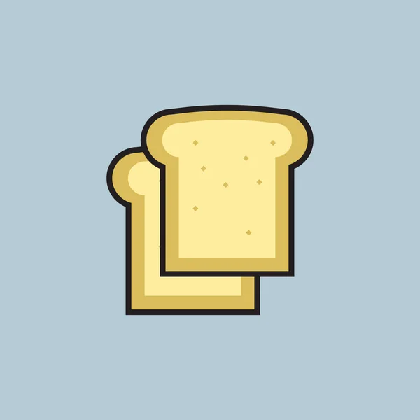 Brood Plakken Plat Pictogram Vector Illustratie — Stockvector