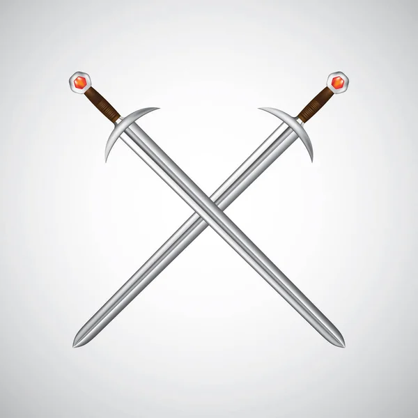 Crossed Swords Flat Icon Vector Illustration — Stock Vector