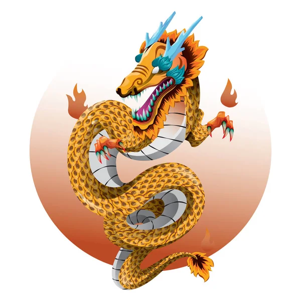 Chinesischer Drache Stilisierte Vektorillustration — Stockvektor