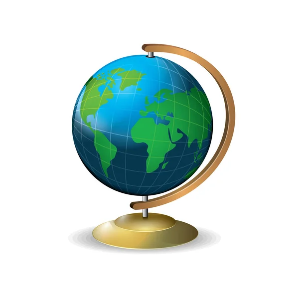 Globe Avec Carte Monde — Image vectorielle