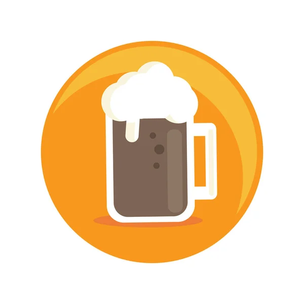 Bier Ikone Flachen Stil Vektorillustration — Stockvektor