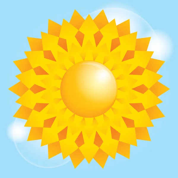 Sol Con Fondo Amarillo — Vector de stock