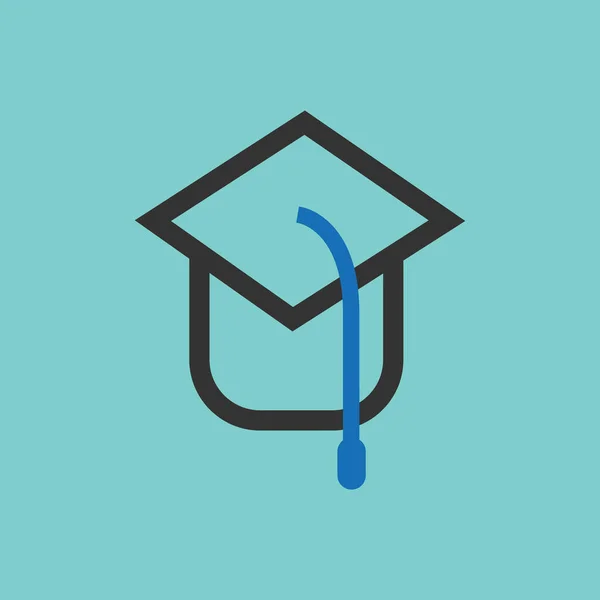 Icono Tapa Graduación Ilustración Vectorial — Vector de stock